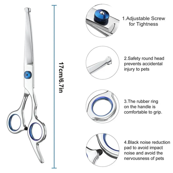 Stainless Steel Lightweight Curved Dog Grooming Scissors