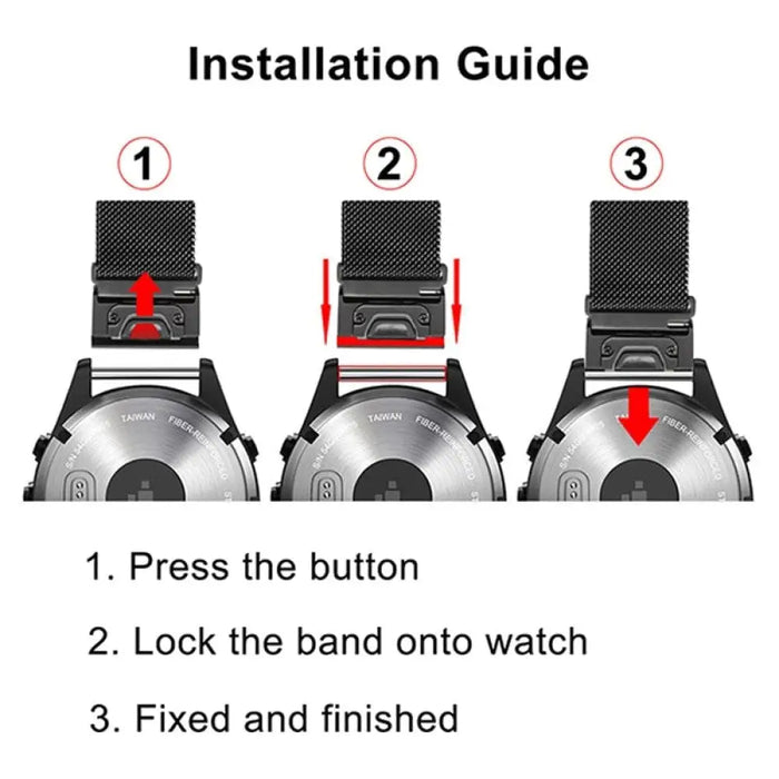 Stainless Steel Quick Release Wrist Strap For Garmin Fenix