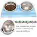 Stainless Steel Non-slip Double Dog Bowl With Raised Stand