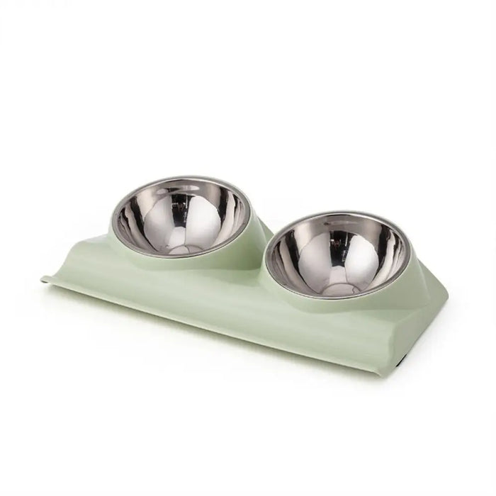 Stainless Steel Non-slip Double Dog Bowl With Raised Stand