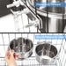 Stainless Steel No Spill Water Food Pet Feeder Hanging Cage