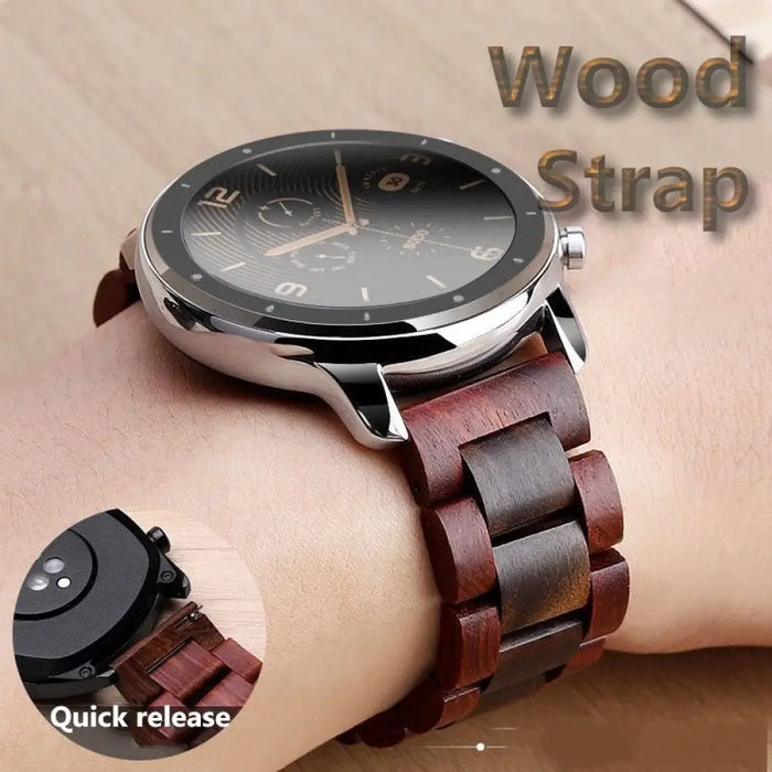 Stainless Steel Wood Replacement Watch Band For Huawei