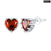 Sterling Silver Heart Birthstone Stud Earrings 6mm 0.84