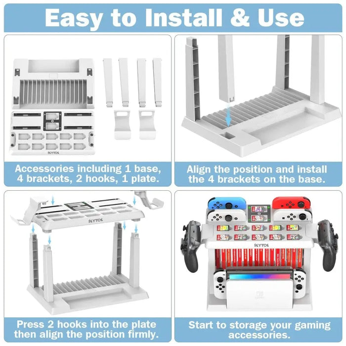 Storage Tower Charging Dock Station For Nintendo Switch Oled