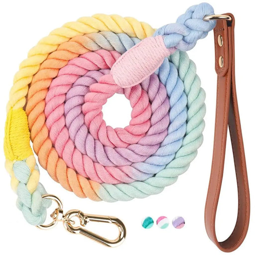 Strong No Tangle Handmade Braided Comfortable Leather Handle