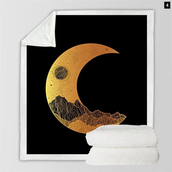 Sun God Throw Blanket Moon Gothic Sherpa Astrology Soft