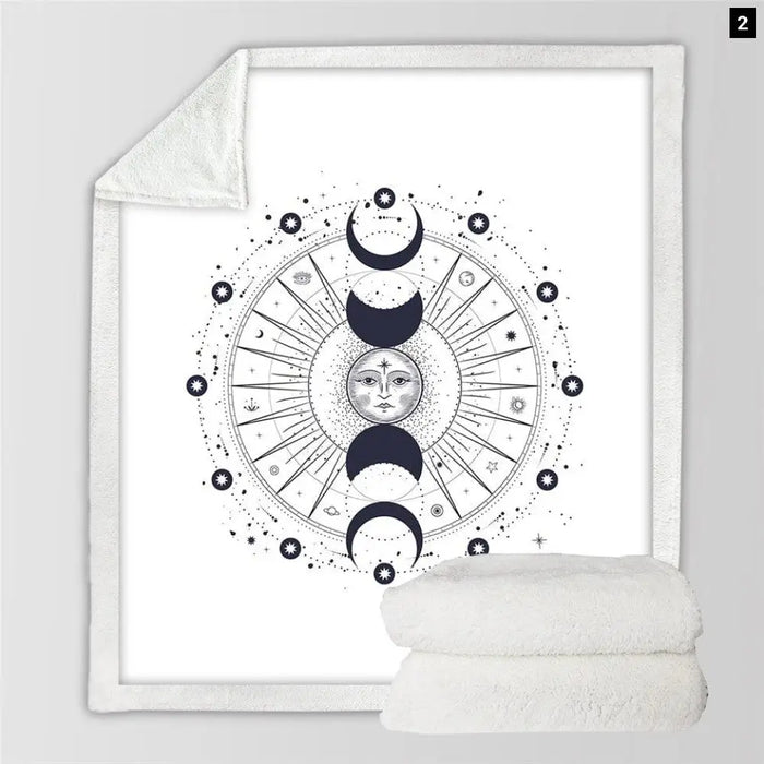 Sun God Throw Blanket Moon Gothic Sherpa Astrology Soft