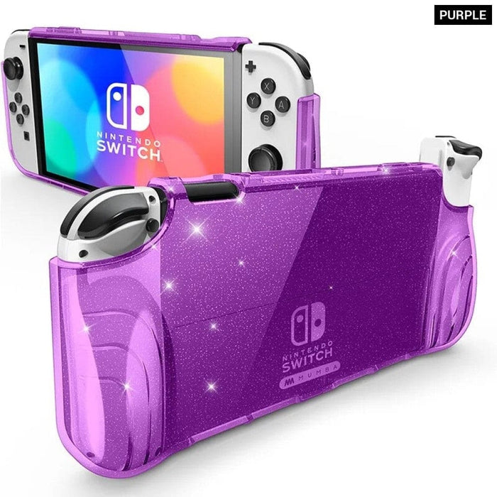 Thunderbolt Protective Clear Cover with TPU Grip Compatible with Switch OLED Console 2021