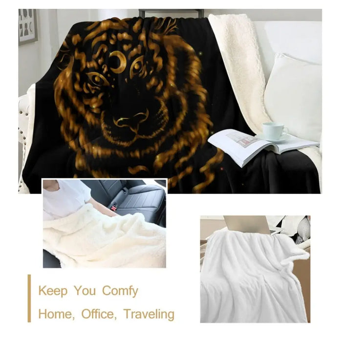 Tiger By Taemin Ankh Throw Blanket Luxury Sherpa Black