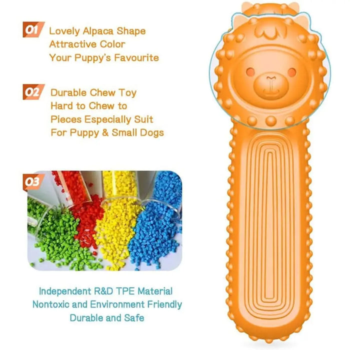 Non-toxic Rubber Teeth Cleaning Alpaca Shaped Chew Stick Toy