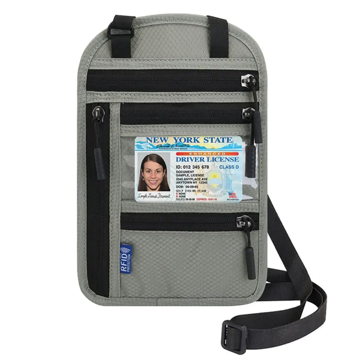 Travel Neck Wallet Pouch Holder With Rfid Id Credit Card