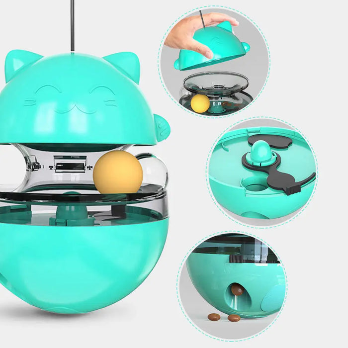 Vibe Geeks Cat Treat Dispenser Toy Ball Kitten Self Play