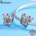 Trendy 925 Sterling Silver Queen Crown Pink Cz Crystal Charm