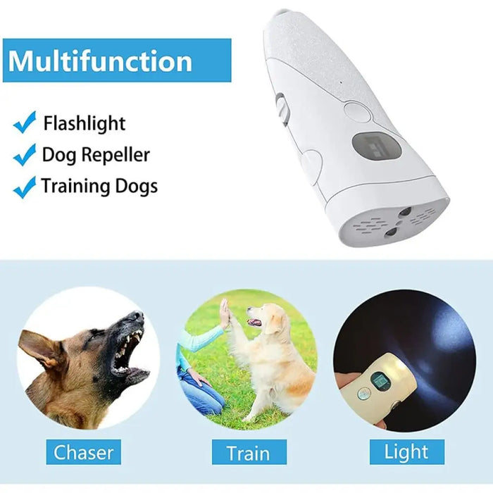 Ultrasonic Flashlight Bark Deterrent Dual Sensors Usb