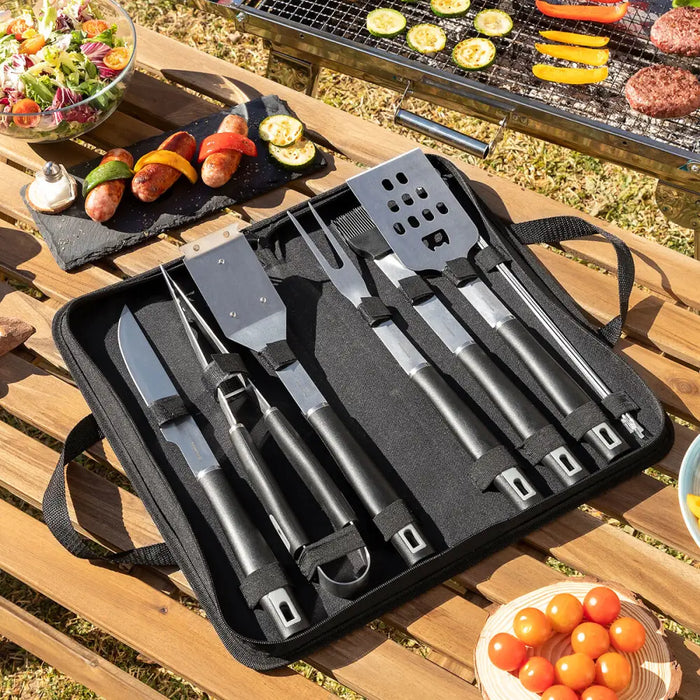 Bbq Utensils Kit With Case Bbset Innovagoods 12 Pieces