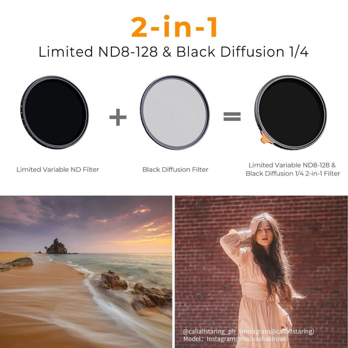 Variable ND8-ND128&Black Mist Diffusion 1 4 Video 2in1 Camera Lens Filter 49mm 52mm 58mm 67mm 72mm 77mm 82mm