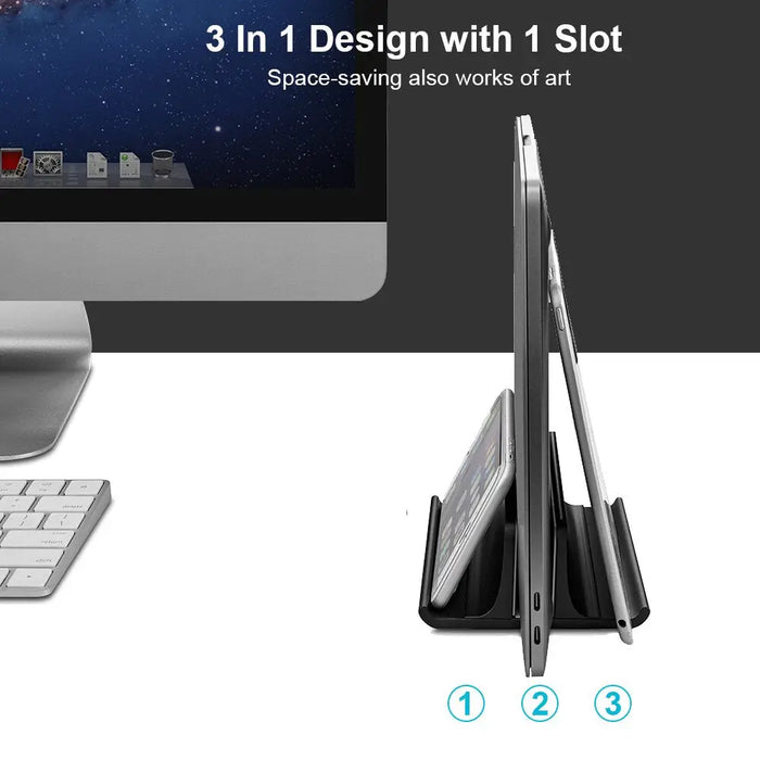 Vertical Laptop Stand Holder Adjustable Desktop Notebook