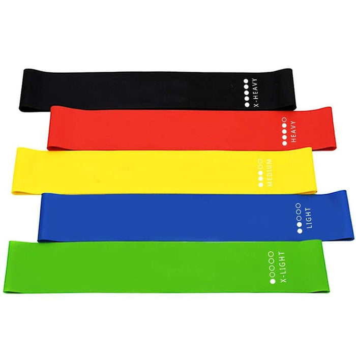 Vibe Geeks 5-Pc Skin Friendly Different Levels Yoga Resistance Bands