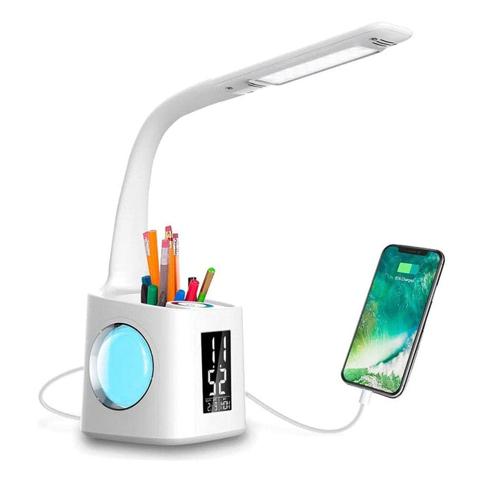 Vibe Geeks Multifunctional LED Dimmable Desk Lamp with Charging Port- USB Powered