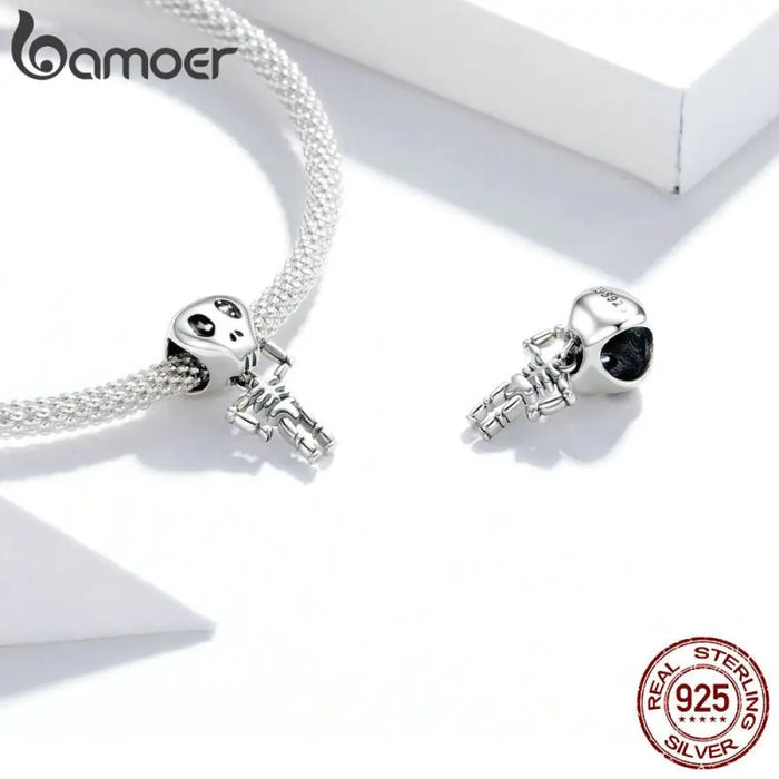 Vines Bead 925 Sterling Silver Cool Skull Man Charms