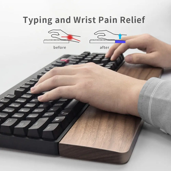 Walnut Wooden Keyboard Wrist Rest Ergonomic Gaming Desk Pad