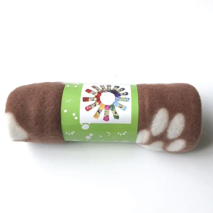 Warm Comfortable Paw Print Pet Blanket For Small Medium