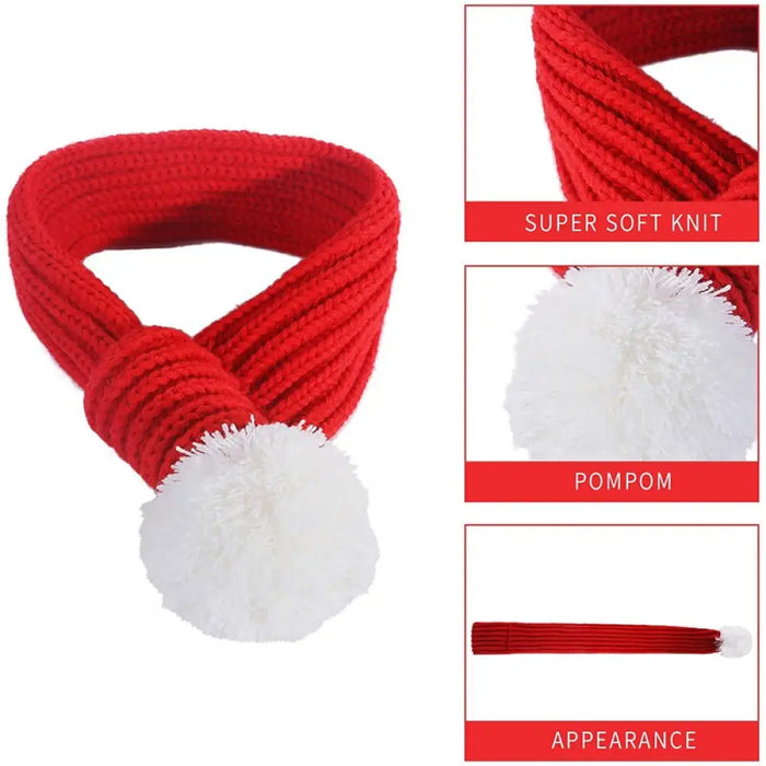 Warm Soft Cosy Knitted Easy To Wear Red Christmas Scarf