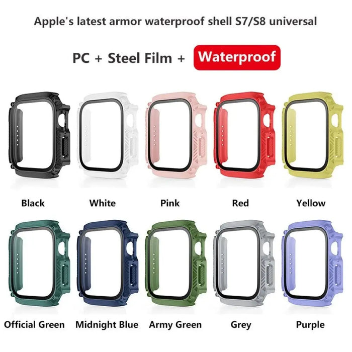 Waterproof Bumper Screen Protector Tempered Glass Case For