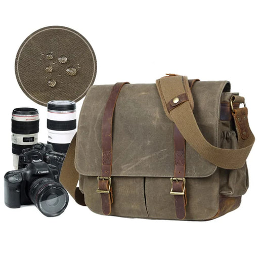 Waterproof Canvas Camera Shoulder Bag Multi-functional Dslr