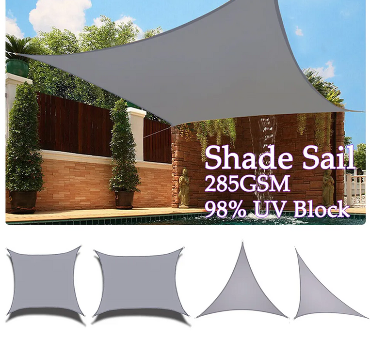 Waterproof Polyester Square Rectangle Shade Sail Garden Terrace Canopy Swimming Sun Shade Awning 285Gsm