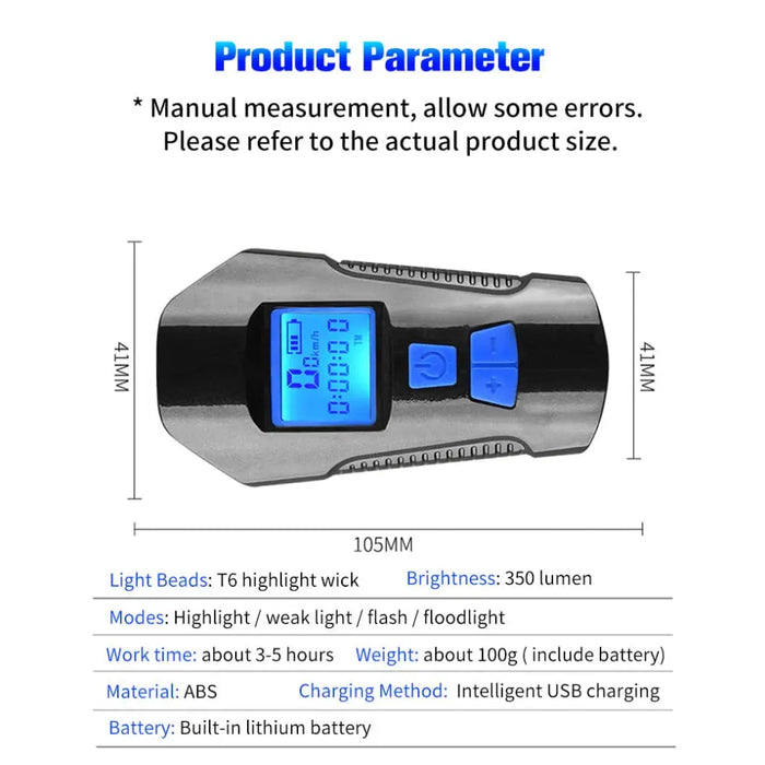 Waterproof Usb Rechargeable Front Flashlight With Bike