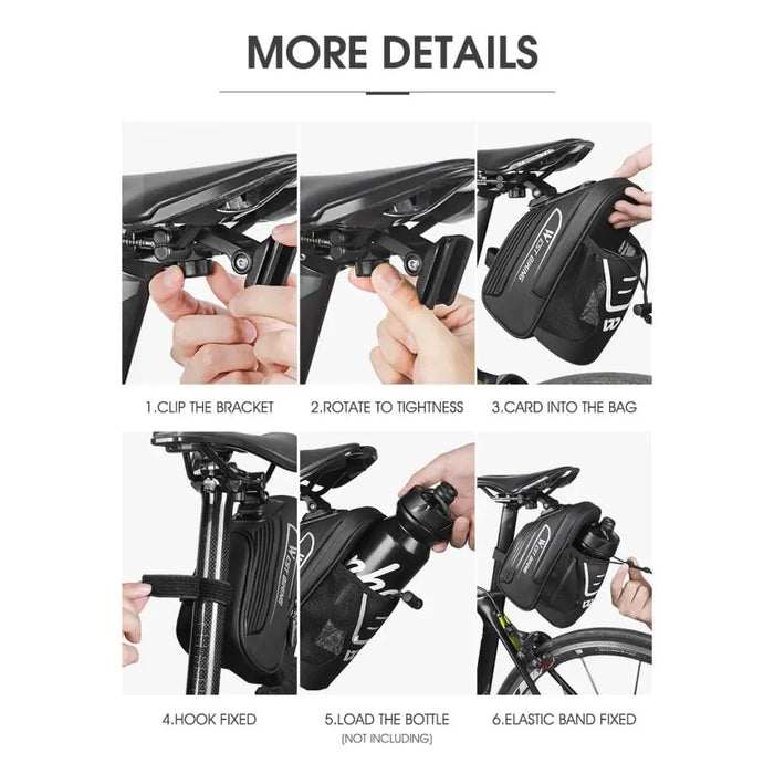 Waterproof Saddle Bag With Water Bottle Pocket