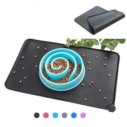 Waterproof Silicone Antislip Dog Food Bowl Mat Feeding Tray