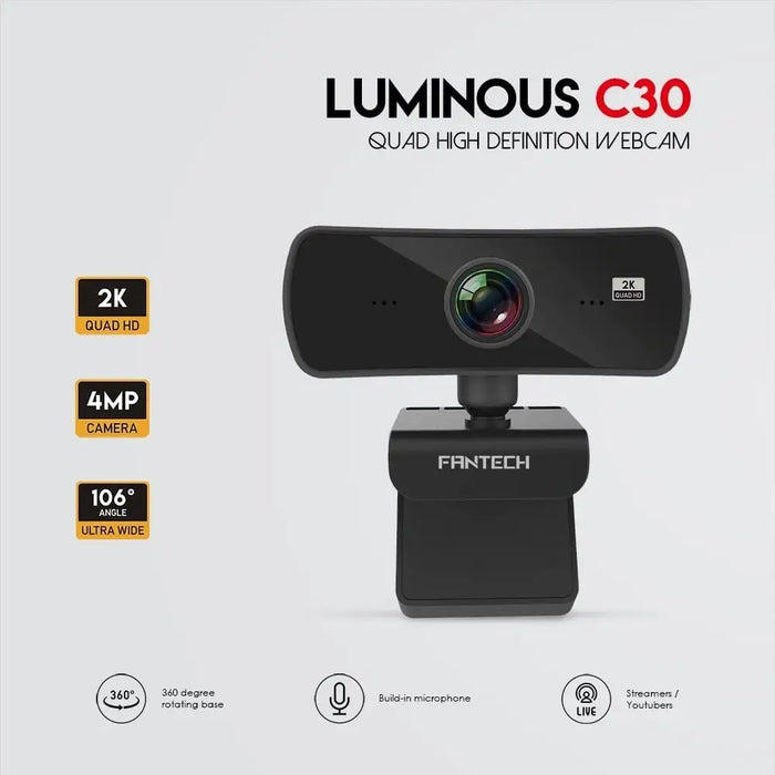 C30 Usb Hd Webcam Autofocus Built-in Microphone 2560x1440p