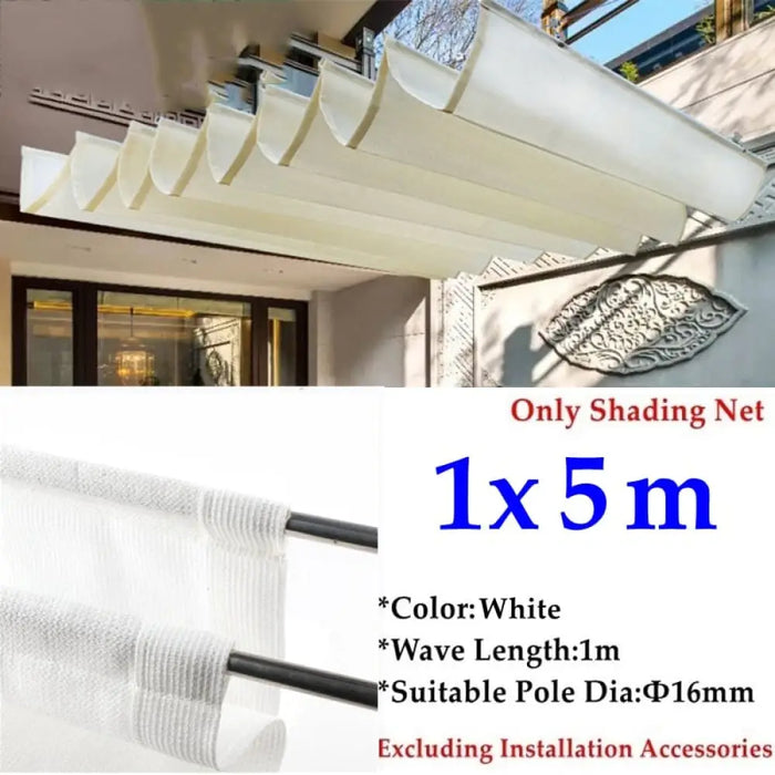 White Hdpe Excluding Accessories Telescopic Wave Sun Shade