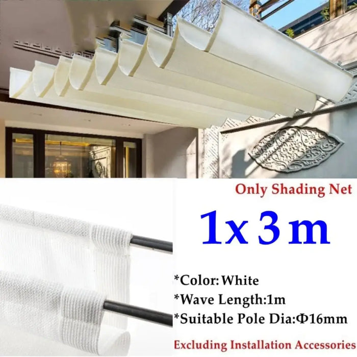 White Hdpe Excluding Accessories Telescopic Wave Sun Shade