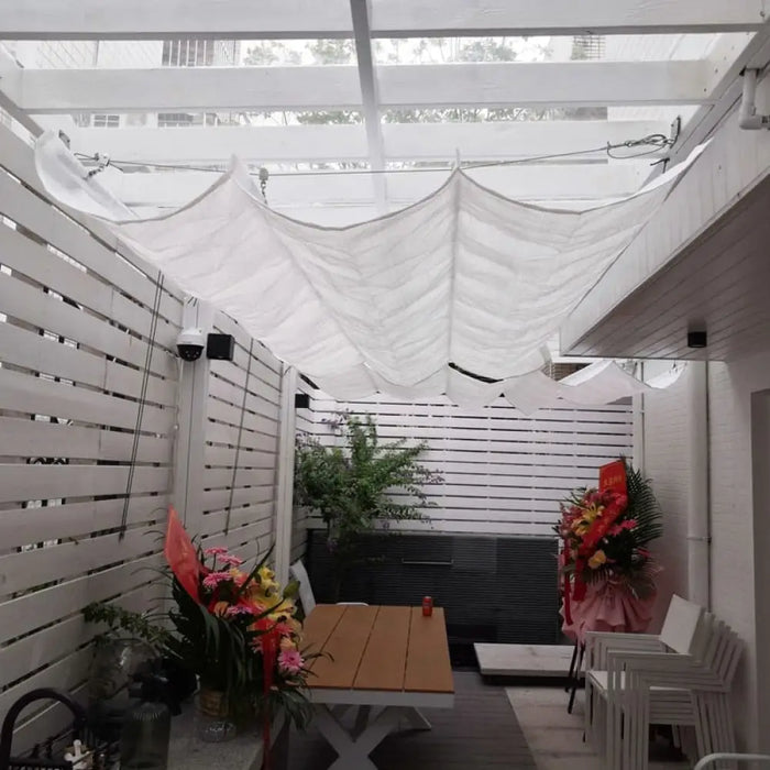 White Hdpe Excluding Accessories Telescopic Wave Sun Shade