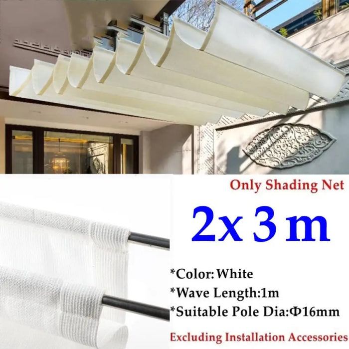 White Hdpe Excluding Accessories Telescopic Wave Sun Shade