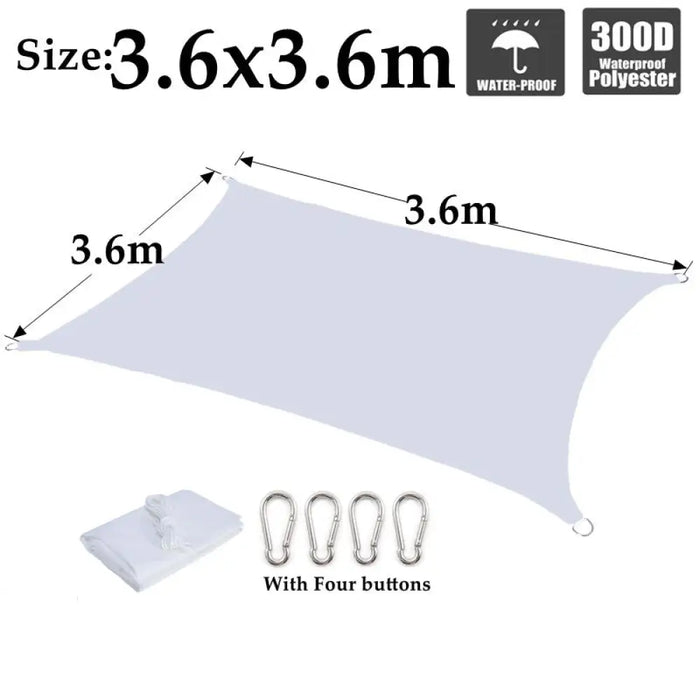 White Waterproof Sunshade Sail Polyester Outdoor Awnings