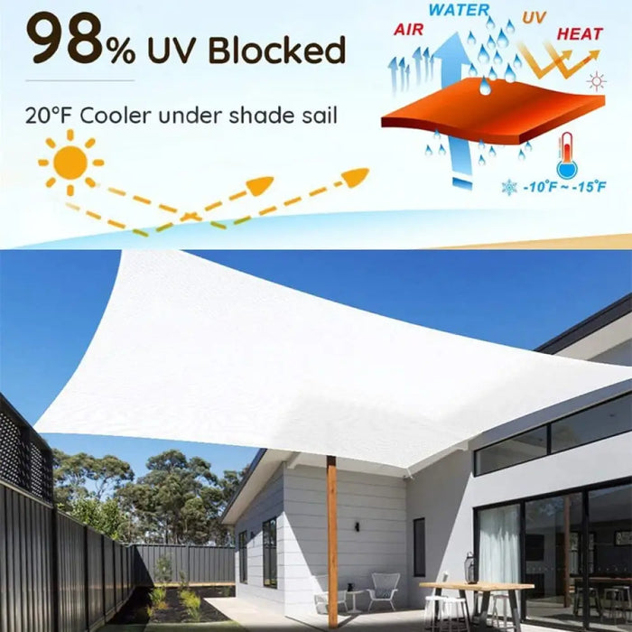 White Waterproof Sunshade Sail Polyester Outdoor Awnings