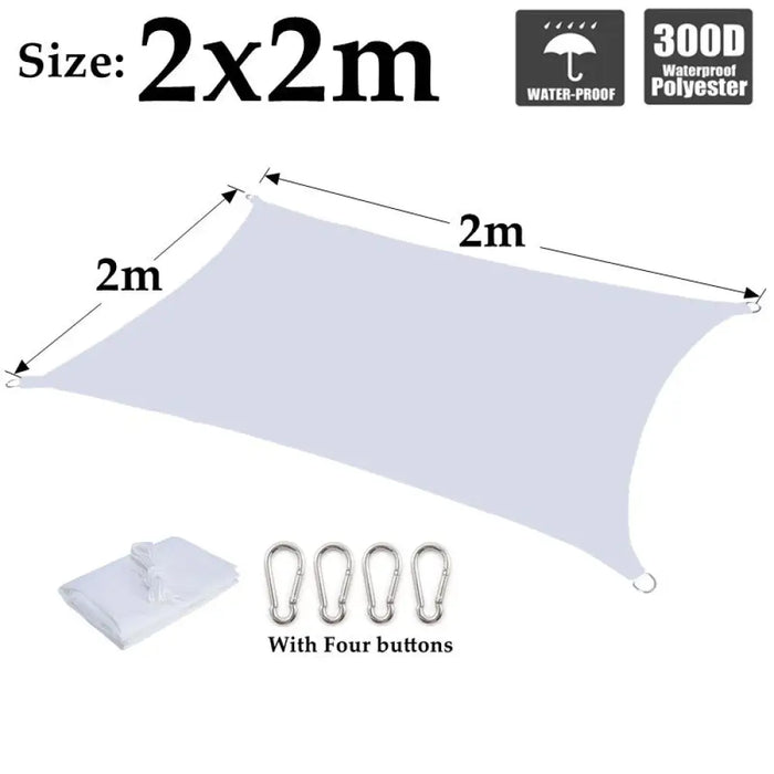 White Waterproof Sunshade Sail Polyester Outdoor Awnings