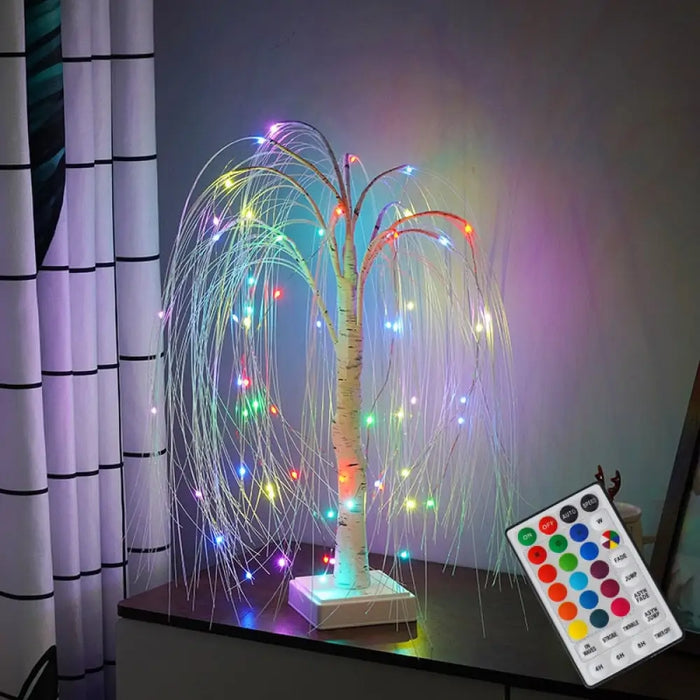 Led Willow Night Light Gypsophila Colourful Tree Remote