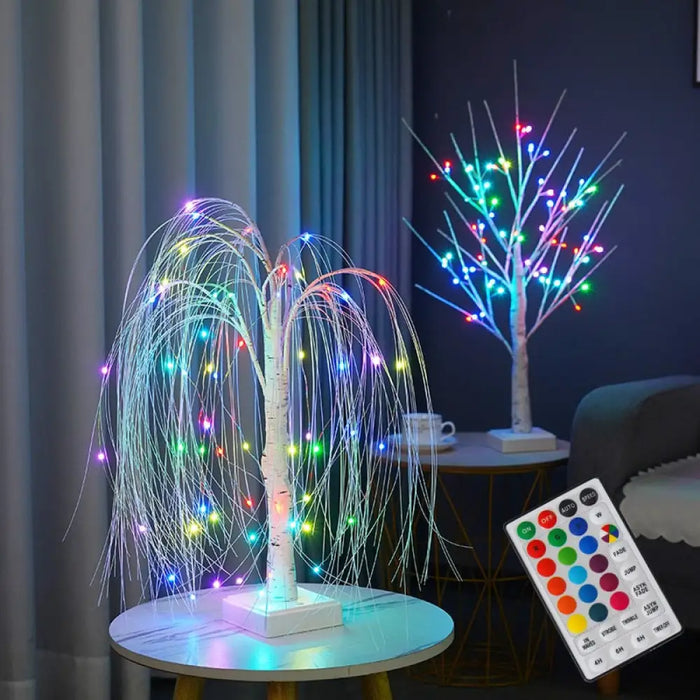 Led Willow Night Light Gypsophila Colourful Tree Remote