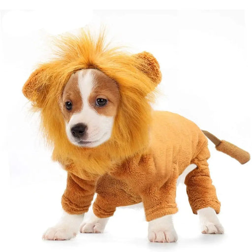 Winter Cute Cozy Lion Dog Hoodie Cosplay Dress Costume