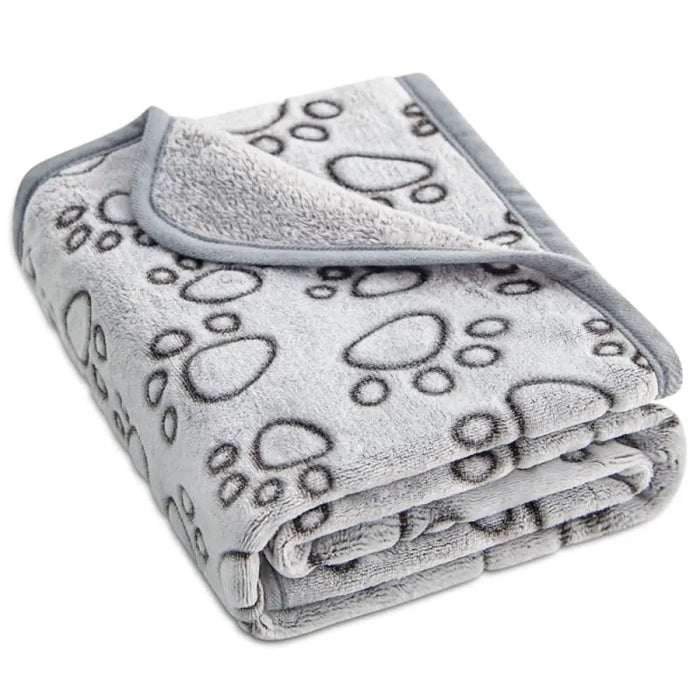 Winter Warm Flannel Fleece Soft Blanket With Cute Paw Print