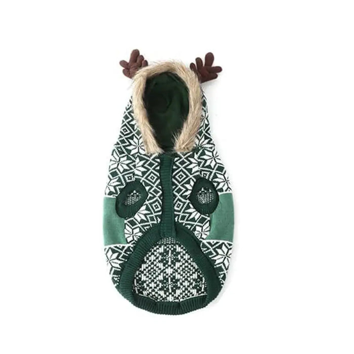 Winter Warm Knitted Reindeer Pullover Christmas Hooded For