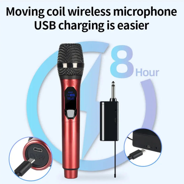 Wireless 2 Channels Uhf Professional Handheld Microphone