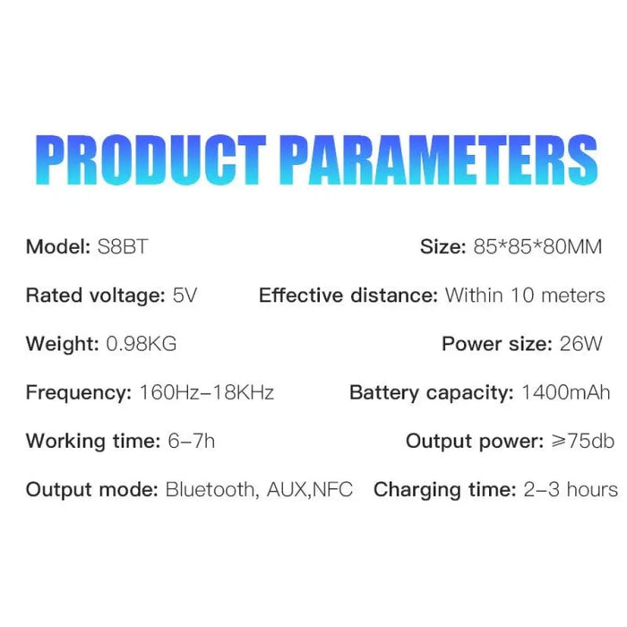 26w Wireless Bluetooth Nfc Bass Audio Vibration Hands Free