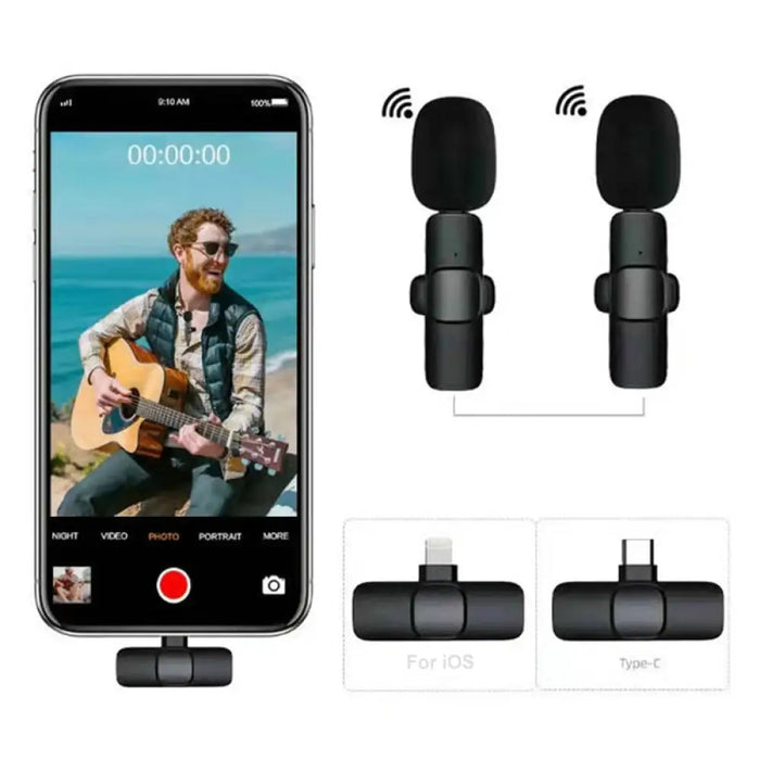 Wireless Chargeable Handheld Lavalier Microphone Set Short