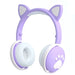 Wireless Glowing Cute Led Cat Ear Bluetooth Hifi Stereo